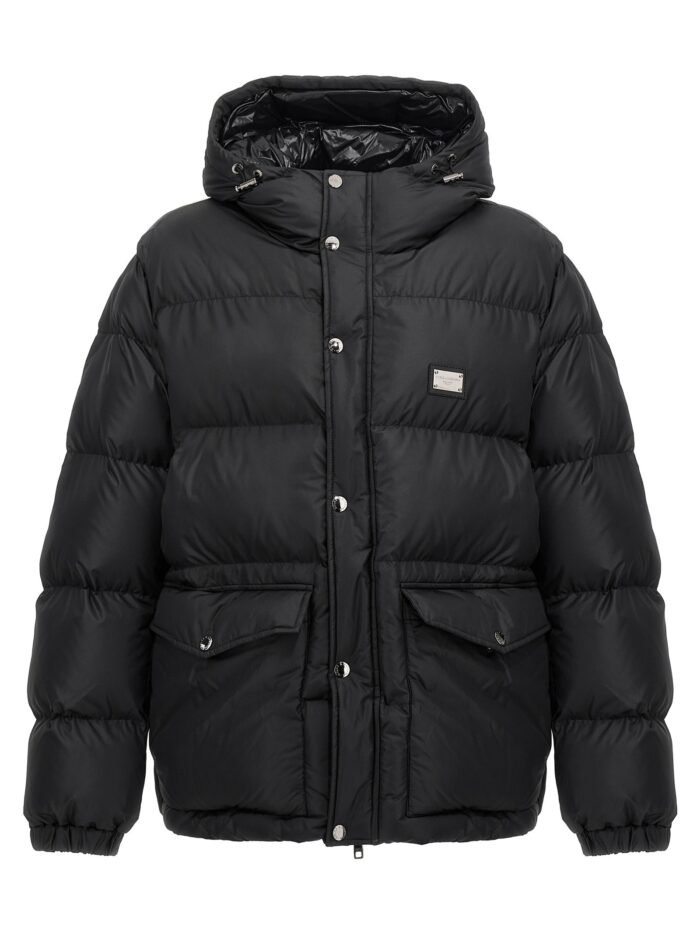 dolce & gabbana logo plate down jacket Dolce & Gabbana Logo Plate Down Jacket