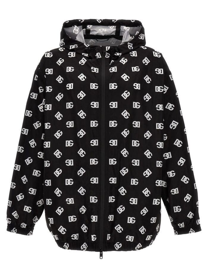 dolce & gabbana logo print hooded jacket Dolce & Gabbana Logo Print Hooded Jacket