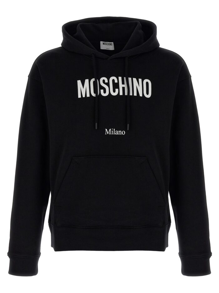 moschino logo print hoodie Moschino Logo Print Hoodie