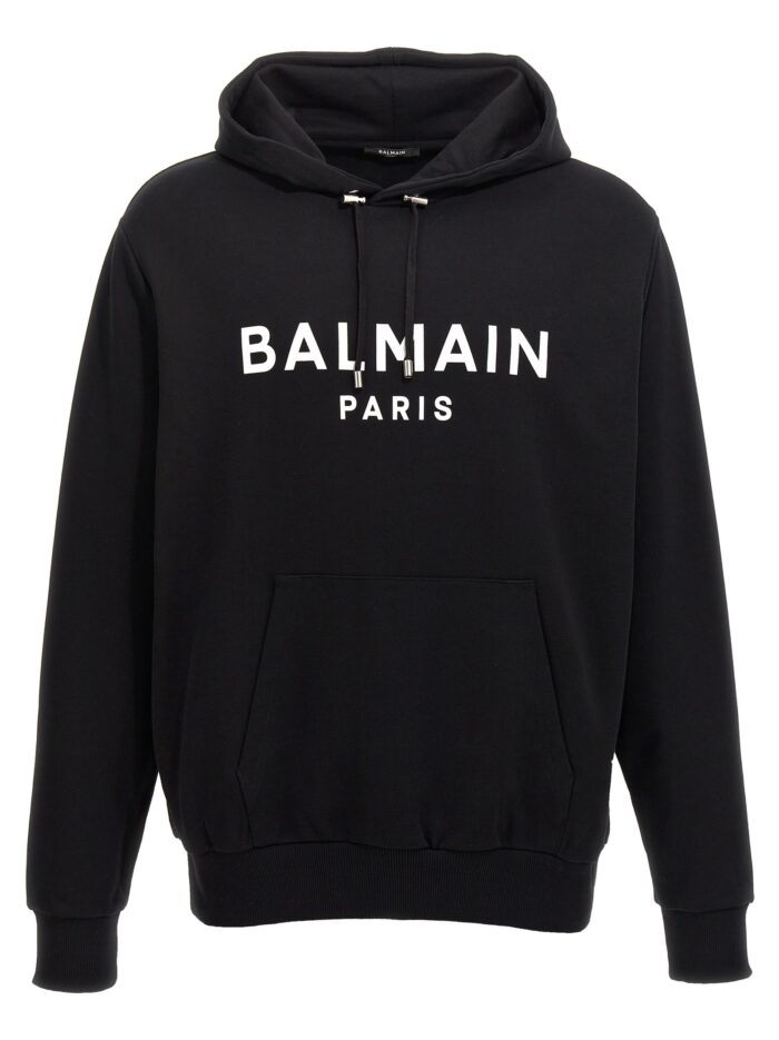 balmain logo print hoodie Balmain Logo Print Hoodie
