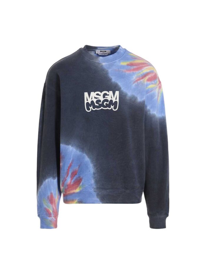 msgm logo print tie dye sweatshirt by burro studio Msgm Logo Print Tie Dye Sweatshirt By Burro Studio