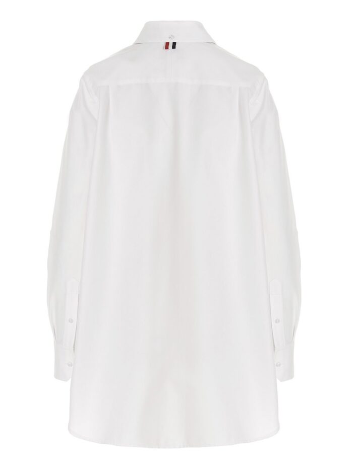 THOM BROWNE Logo Pussy Bow Blouse