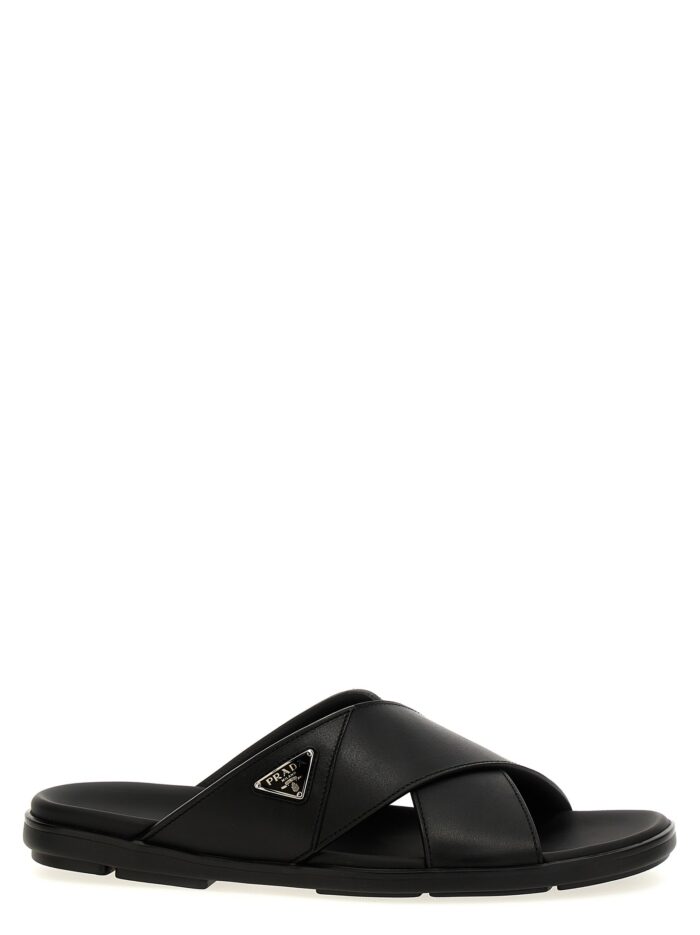 prada logo sandals PRADA Logo Sandals