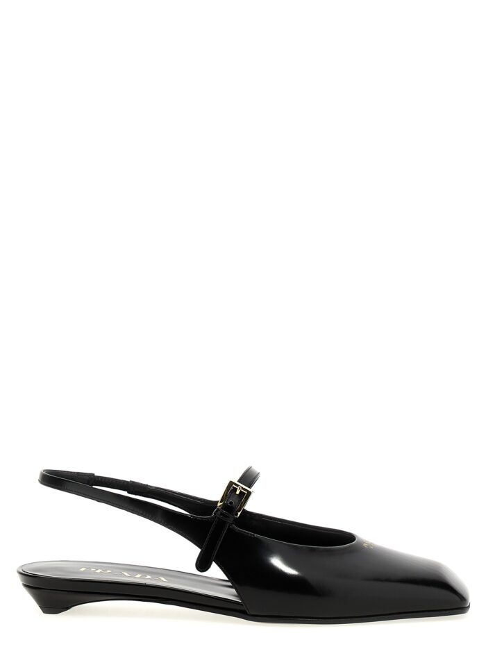 prada logo slingback PRADA Logo Slingback