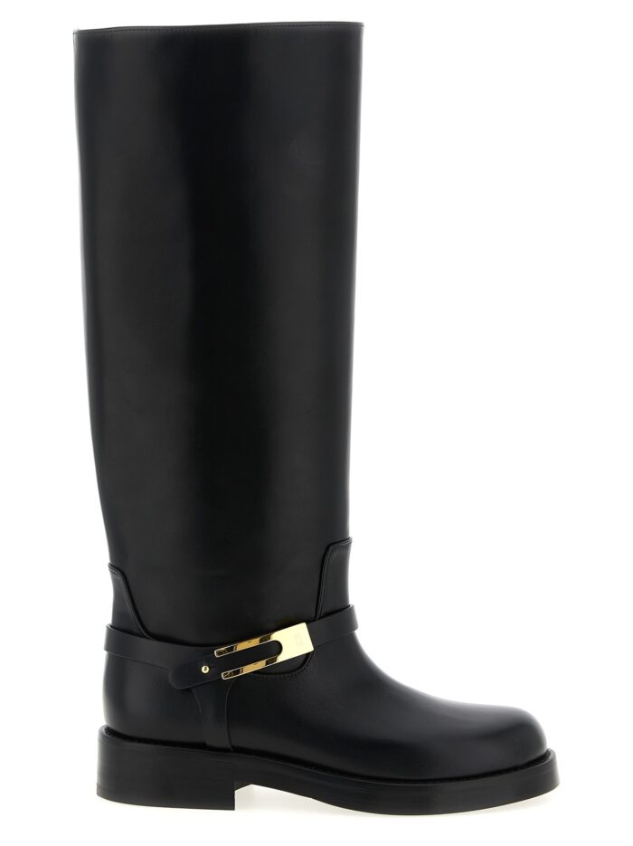 elisabetta franchi logo strap boots Elisabetta Franchi Logo Strap Boots