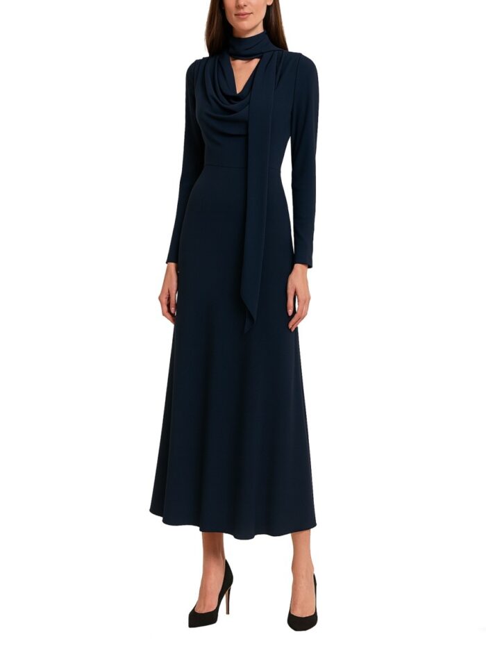 Rotate Birger Christensen Long Draped Dress