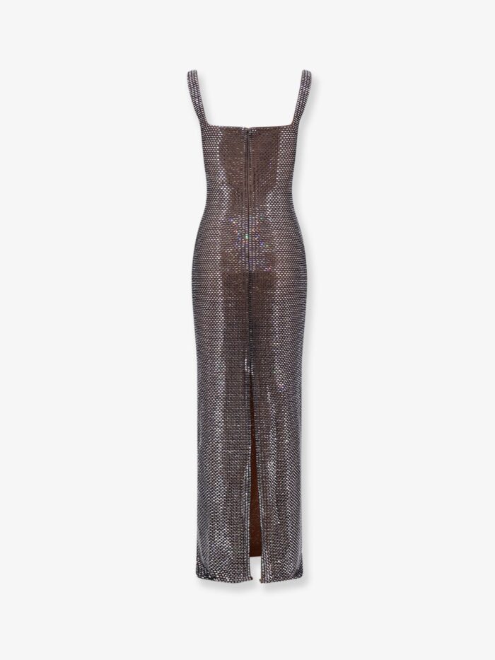 SELF PORTRAIT Long Dress With All-over Rhinestones