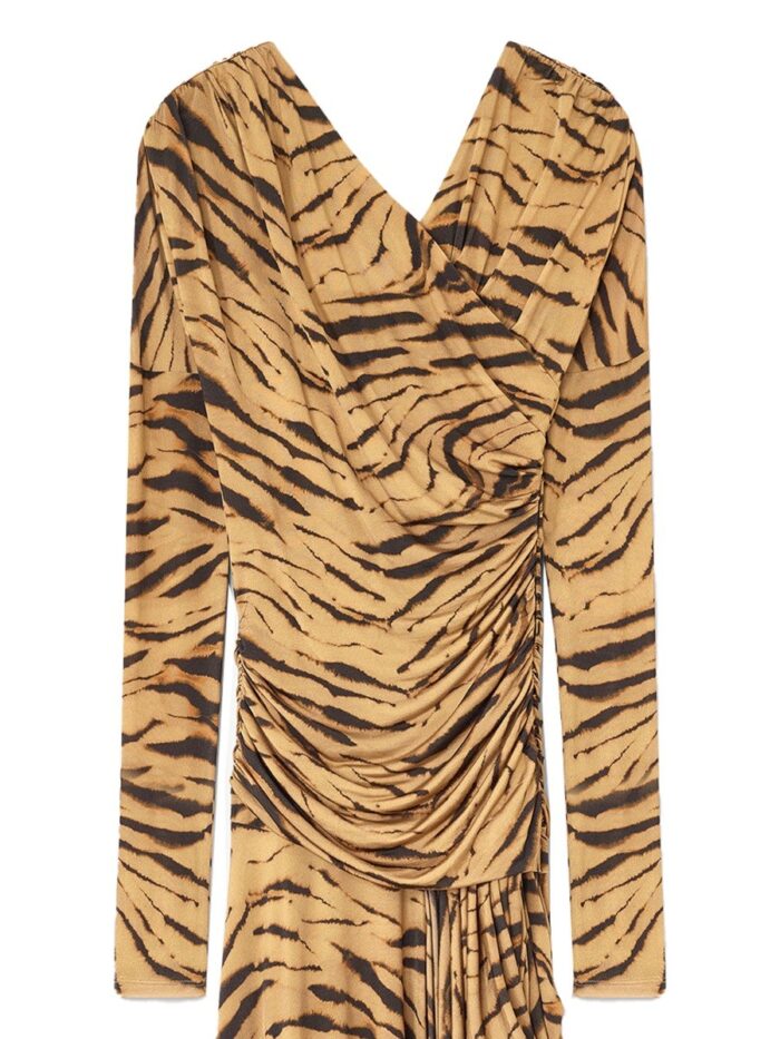 Ganni Long Dress With "zebra" Print