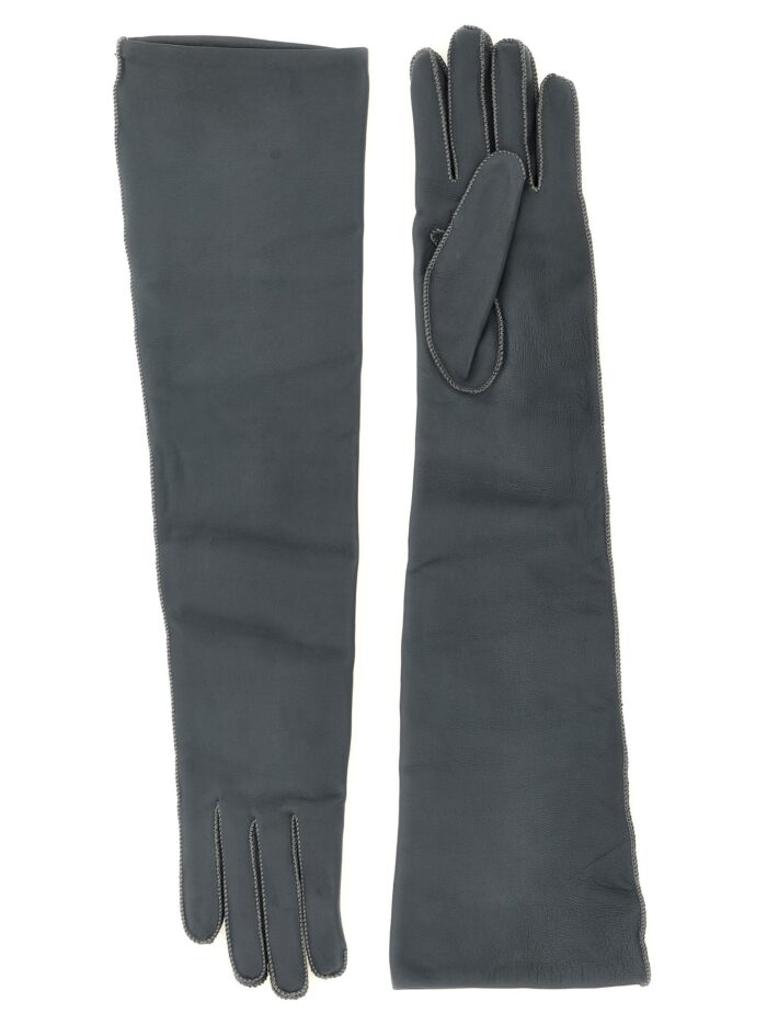 agnona long leather gloves AGNONA Long Leather Gloves