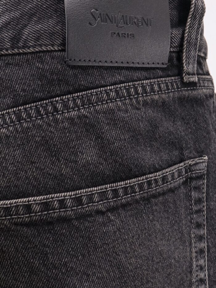 Saint Laurent Long Mick Black Denim Trousers
