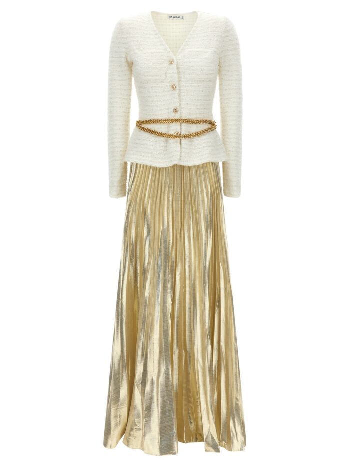 self portrait long pleated skirt dress SELF PORTRAIT Long Pleated Skirt Dress