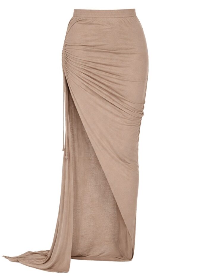 rick owens drkshdw long skirt with slit Rick Owens Drkshdw Long Skirt With Slit