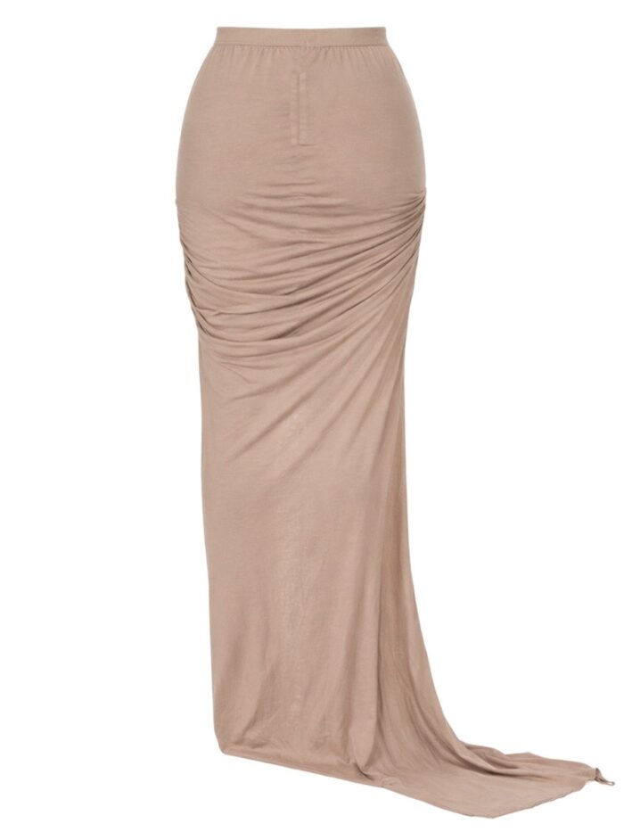 Rick Owens Drkshdw Long Skirt With Slit