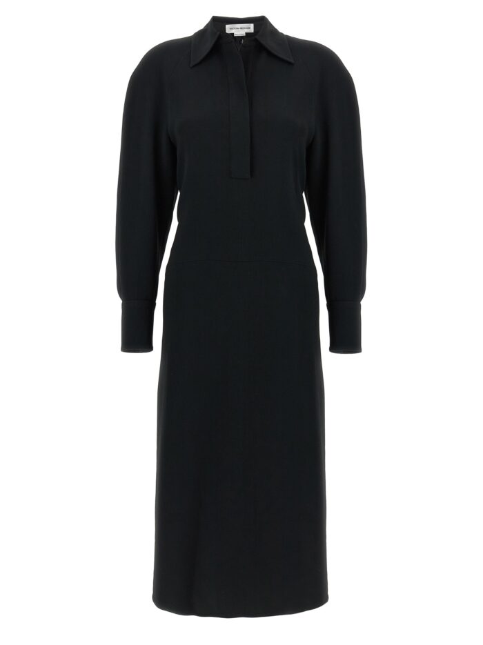 victoria beckham 'long sleeve polo collar midi' dress Victoria Beckham 'Long Sleeve Polo Collar Midi' Dress