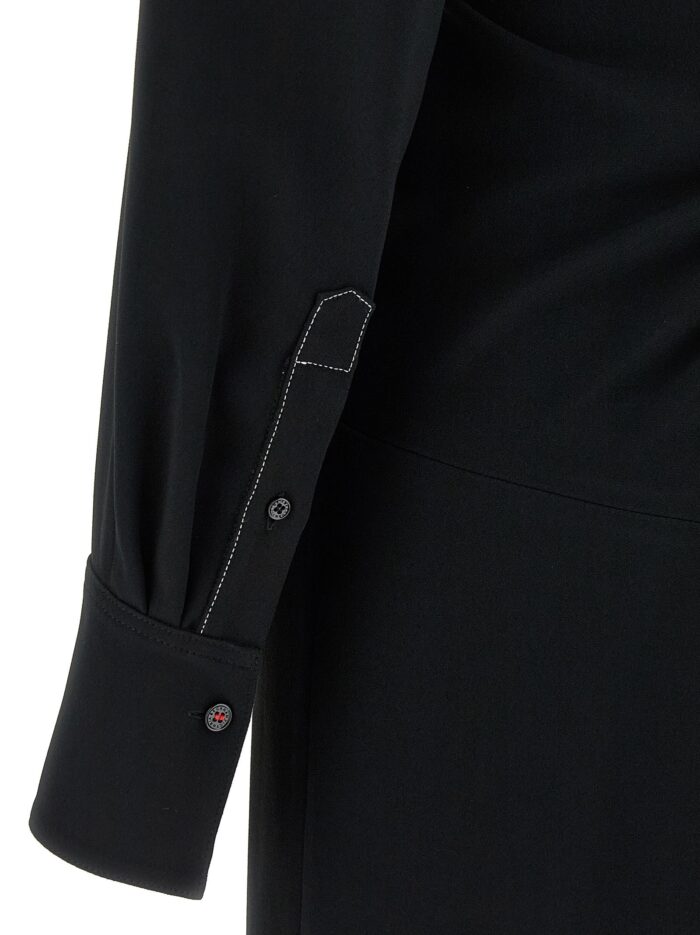 Victoria Beckham 'Long Sleeve Polo Collar Midi' Dress