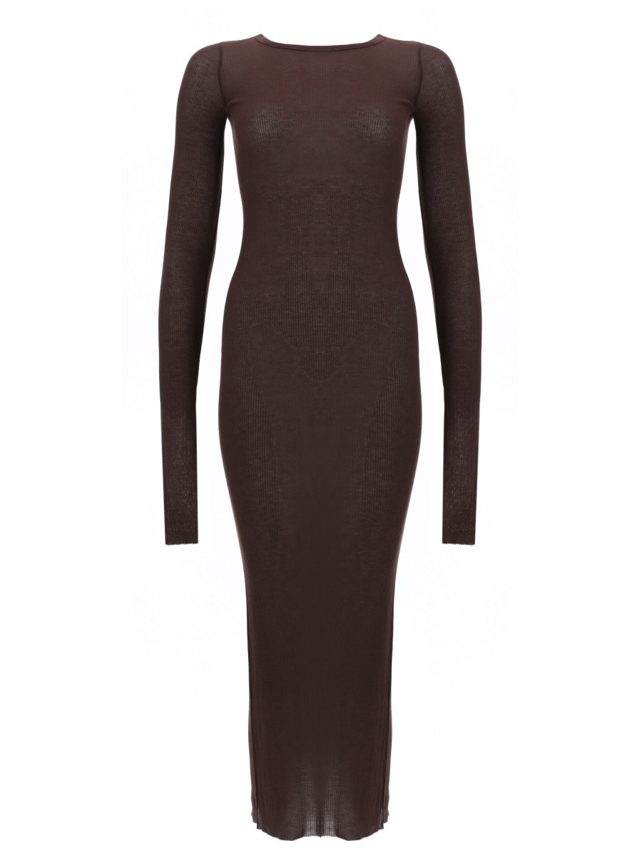 Rick Owens Long-sleeved Midi Dress
