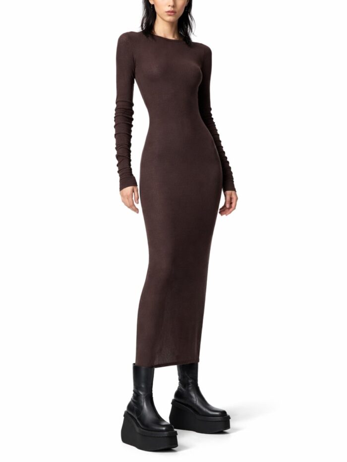 Rick Owens Long-sleeved Midi Dress