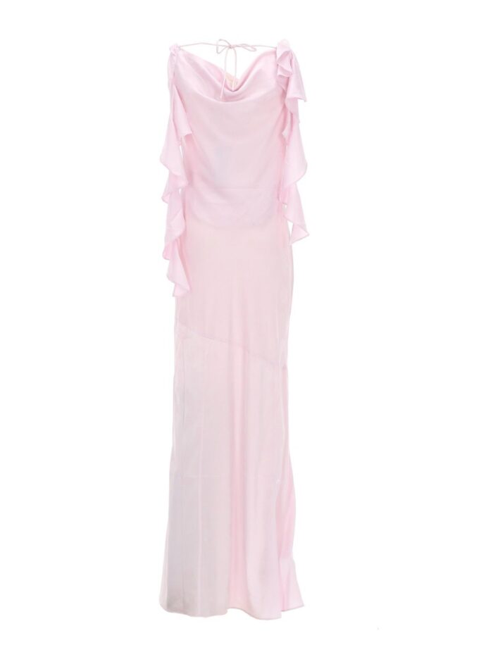 Rotate Birger Christensen Long "waterfall" Dress