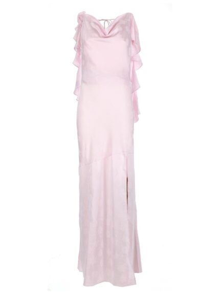Rotate Birger Christensen Long "waterfall" Dress