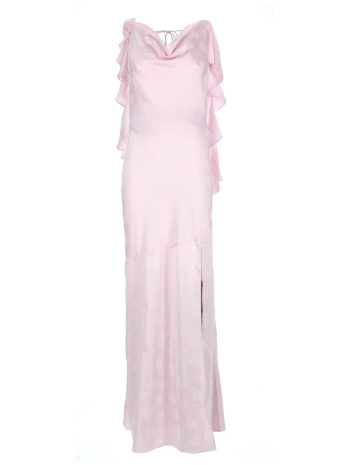 Rotate Birger Christensen Long "waterfall" Dress