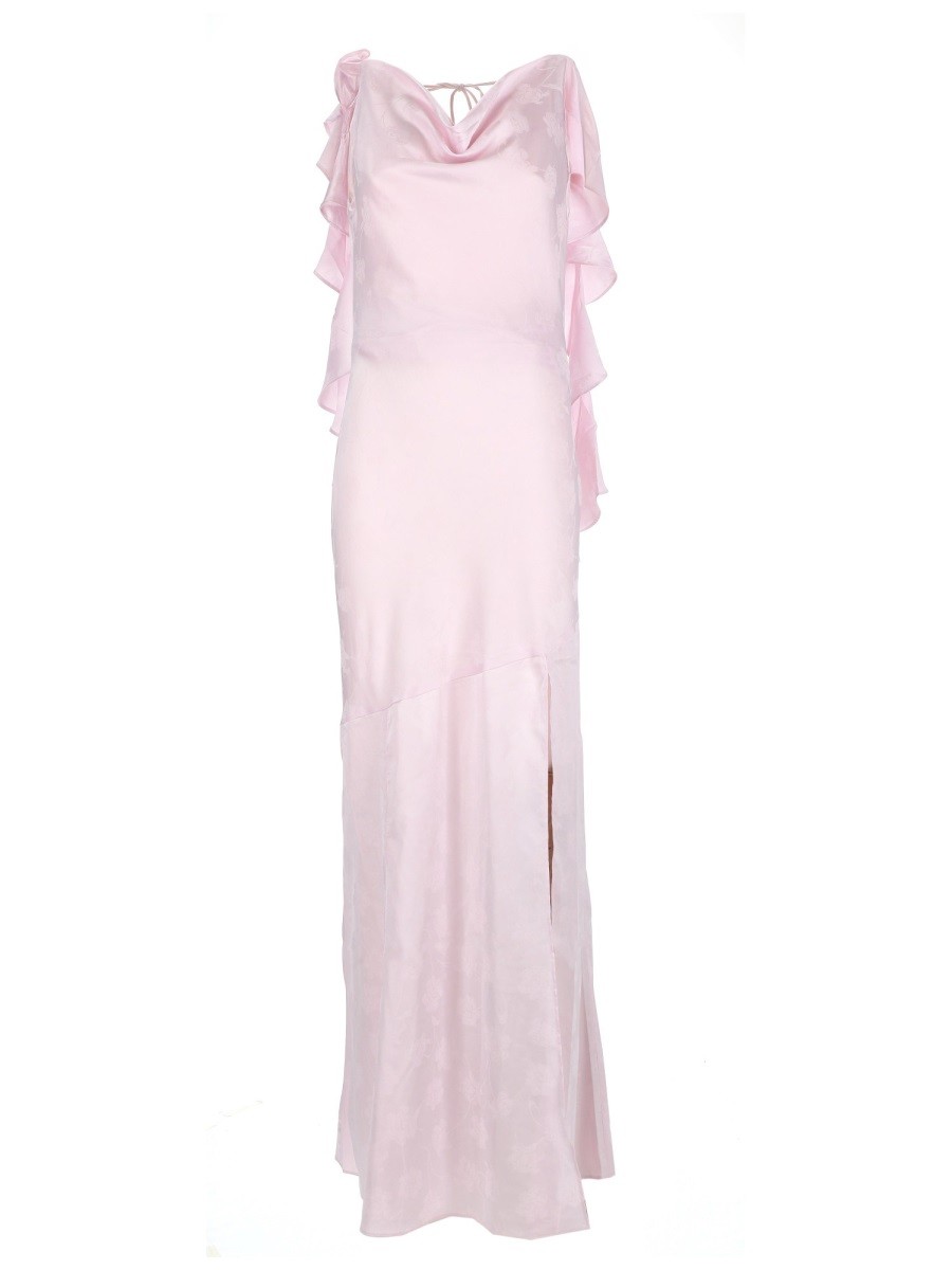 Rotate Birger Christensen Long "waterfall" Dress