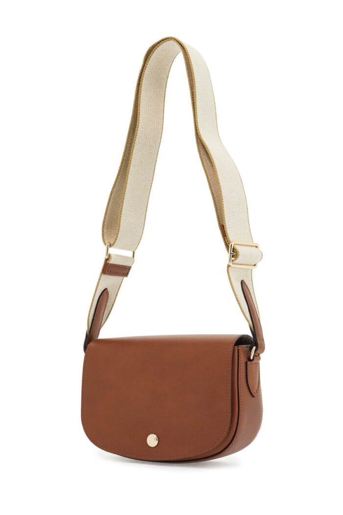 LONGCHAMP Cognac Leather Crossbody Bag Epure Timeless