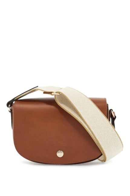 LONGCHAMP Cognac Leather Crossbody Bag Epure Timeless