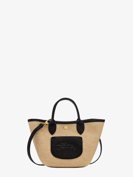LONGCHAMP PARIS Le Panet Pliage Raffia And Leather Crossbody Bag