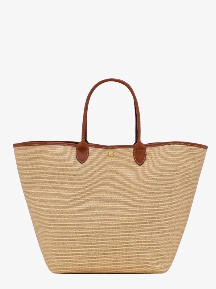 LONGCHAMP PARIS Le Panier Pliage L Raffia And Leather Shoulder Bag