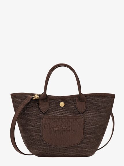 LONGCHAMP PARIS Le Panier Pliage XS Raffia And Leather Crossbody Bag