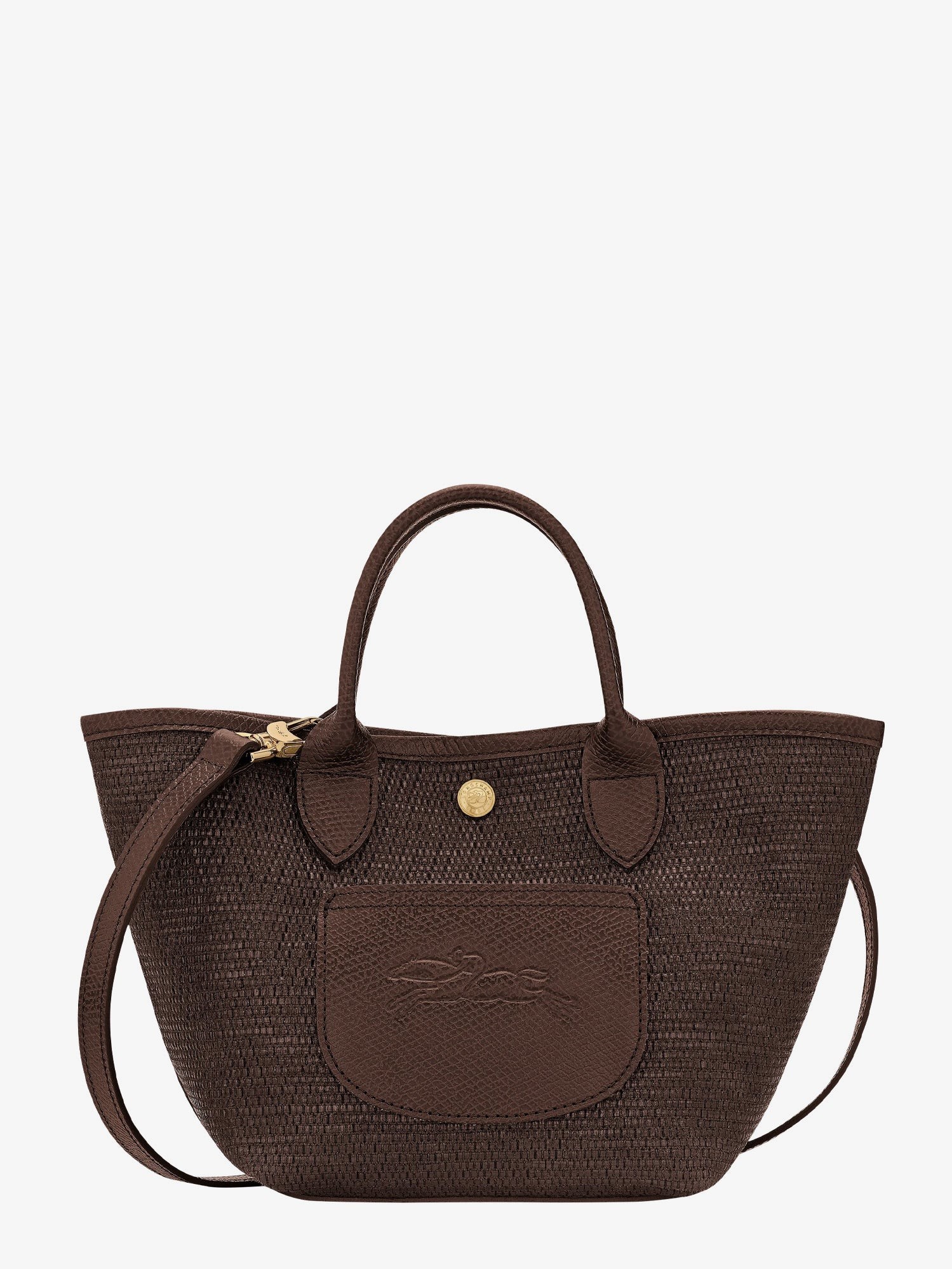 LONGCHAMP PARIS Le Panier Pliage XS Raffia And Leather Crossbody Bag