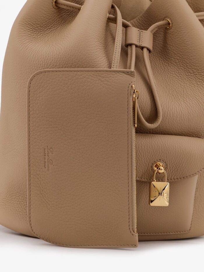 LORO PIANA Extra Drawstring L27 Leather Backpack