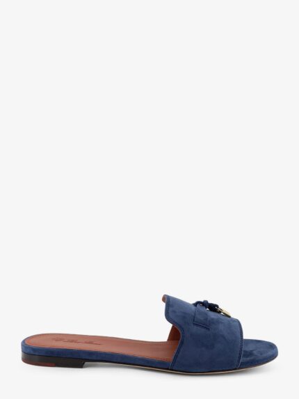 LORO PIANA Suede Summer Charms Flat Sandals