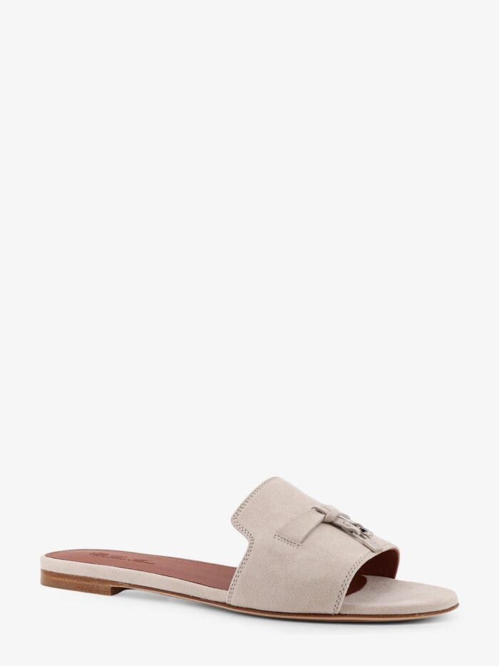 LORO PIANA Summer Charms Suede Flat Sandals