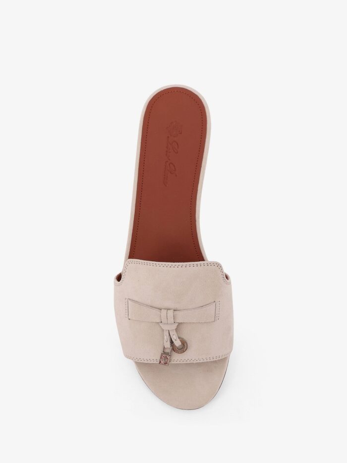LORO PIANA Summer Charms Suede Flat Sandals