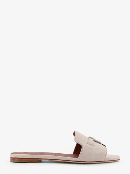 LORO PIANA Summer Charms Suede Flat Sandals