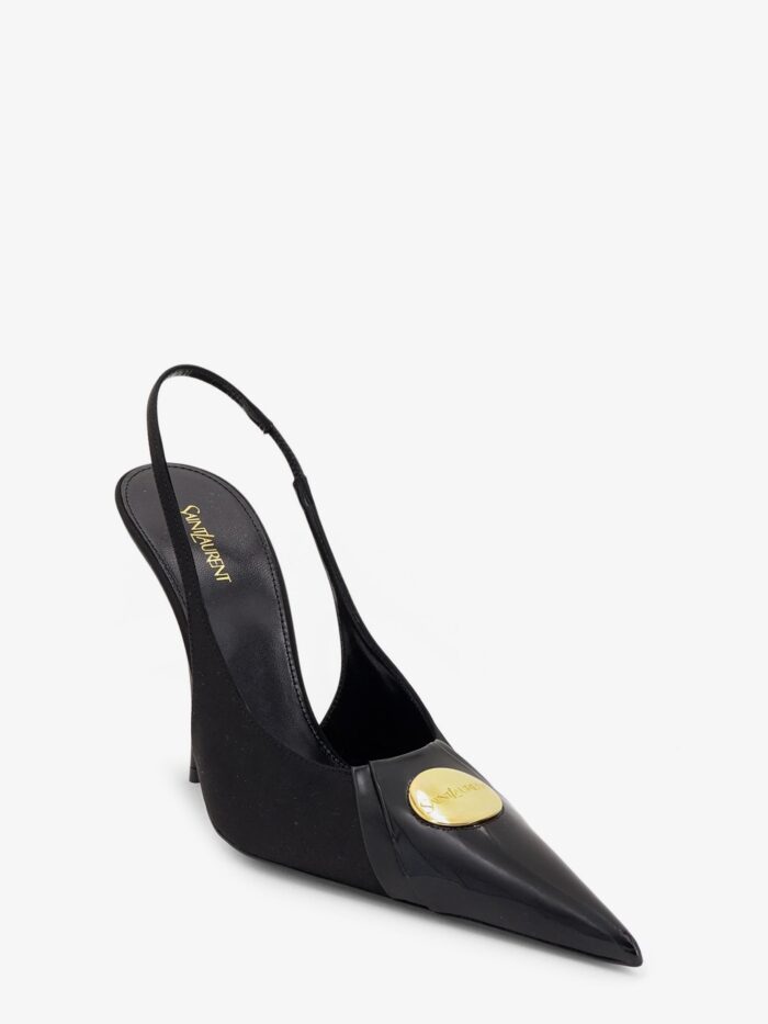Saint Laurent Louis Patent Leather Pumps With Logo Tag