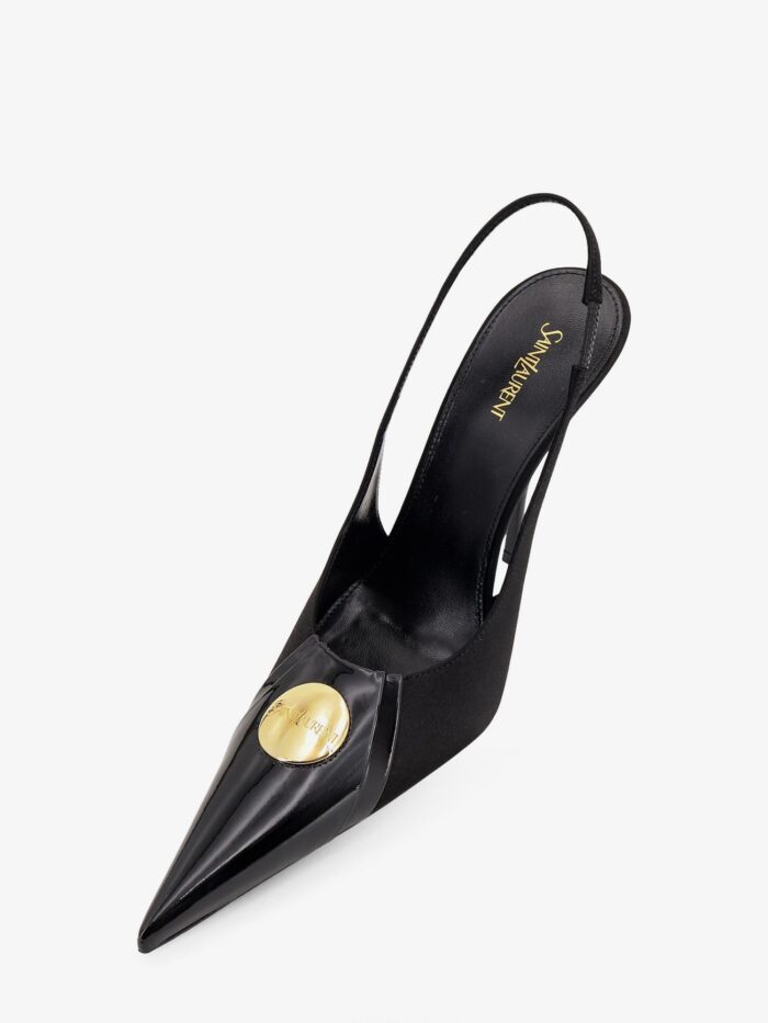 Saint Laurent Louis Patent Leather Pumps With Logo Tag