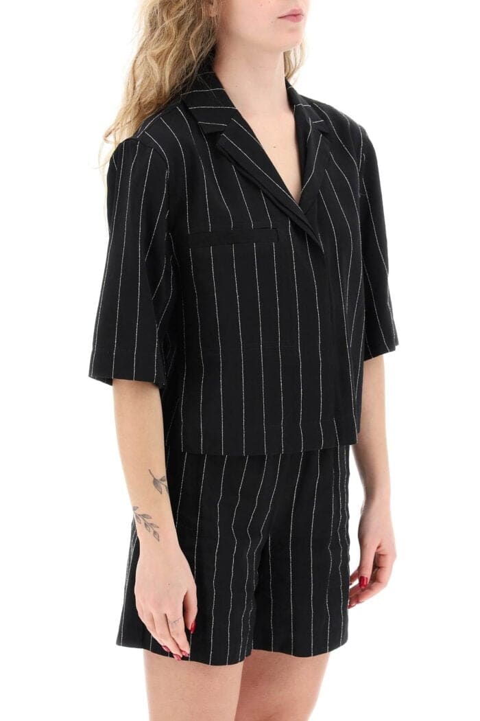 Loulou Studio Cropped Lake Shirt