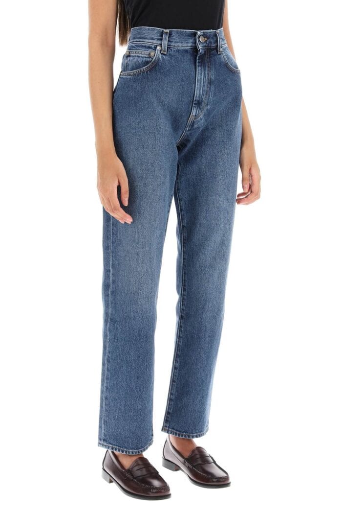 Loulou Studio Cropped Straight Cut Jeans