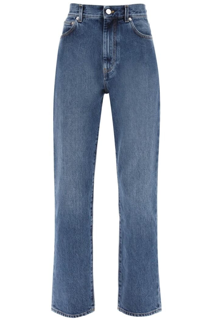 Loulou Studio Cropped Straight Cut Jeans