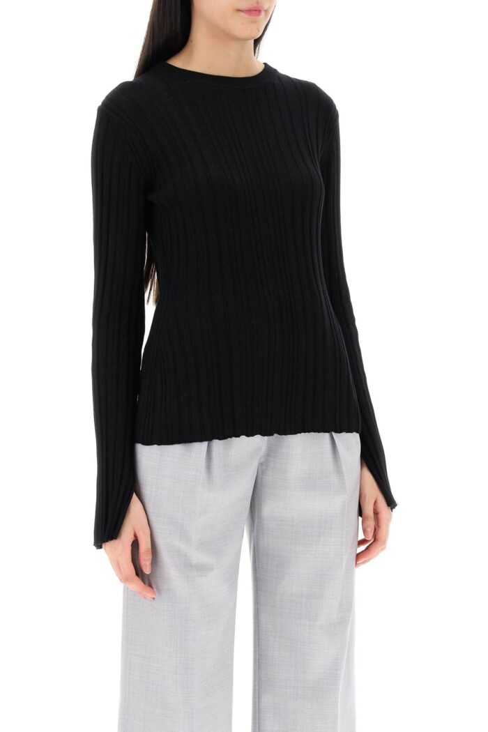 LOULOU STUDIO Evie Ribbed Crew-neck Sweater