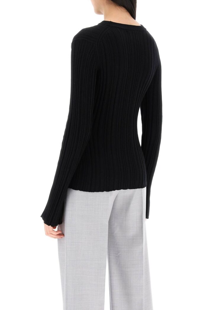 LOULOU STUDIO Evie Ribbed Crew-neck Sweater