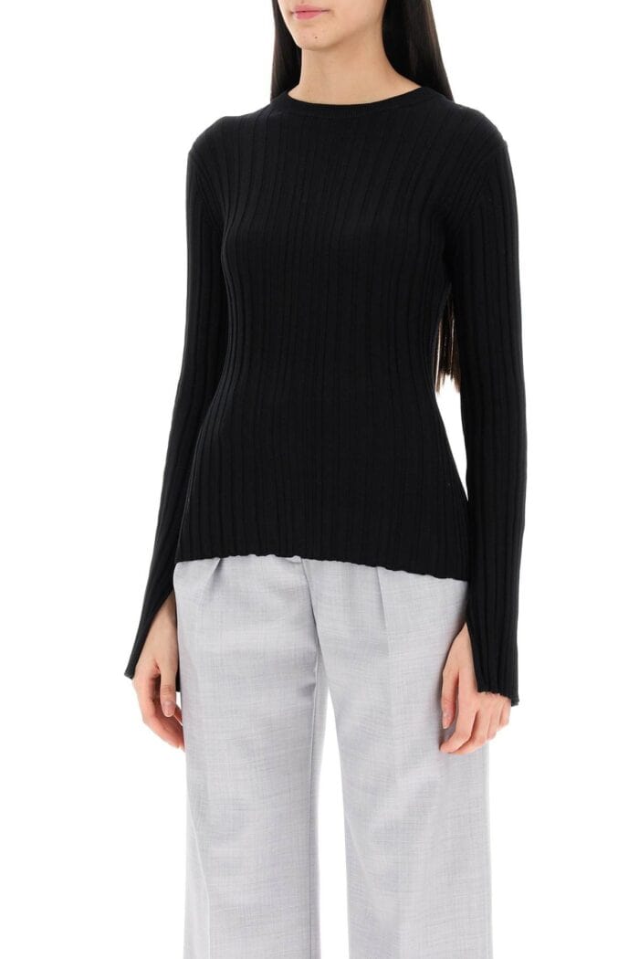 LOULOU STUDIO Evie Ribbed Crew-neck Sweater