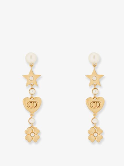 Lucky Dior Metal Earrings With Golden Finish