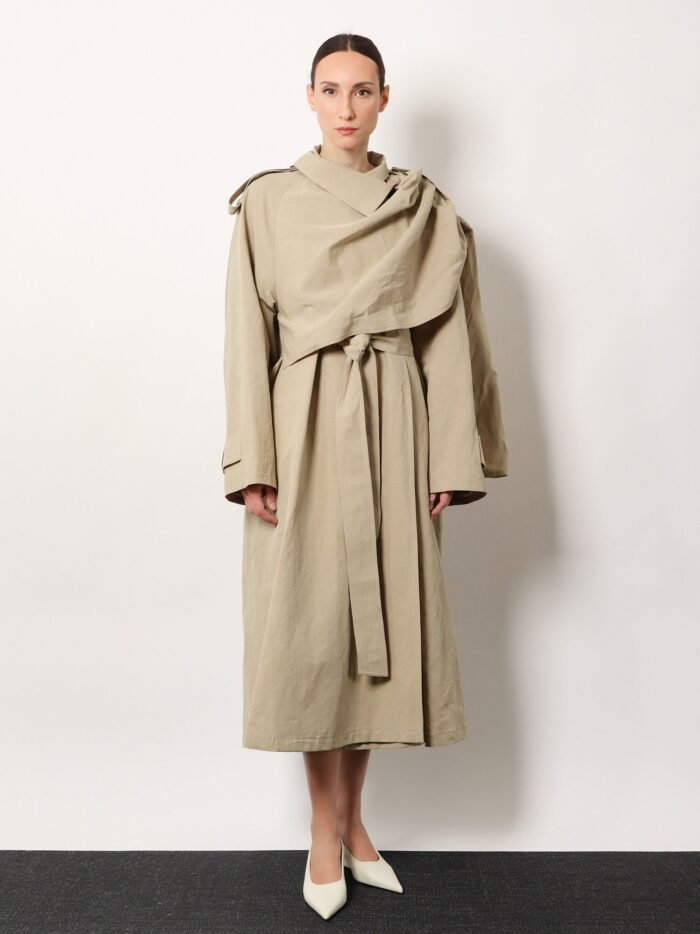 R2w Lumira Linen And Cotton Trench