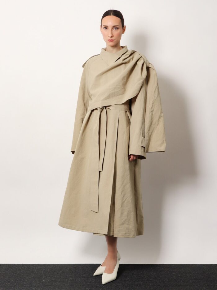 R2w Lumira Linen And Cotton Trench