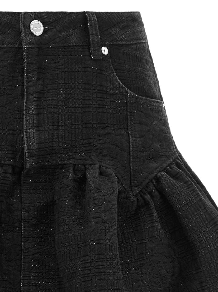 GANNI Lurex Denim Skirt