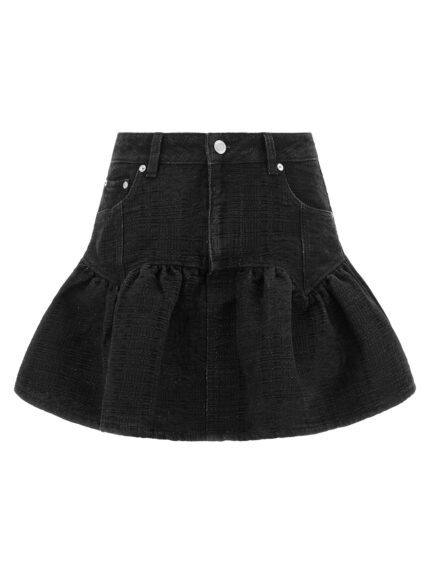 GANNI Lurex Denim Skirt