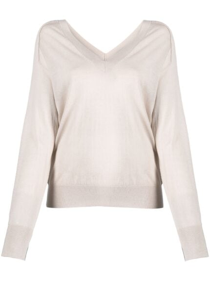 Lyocell Wool V-neck Sweater